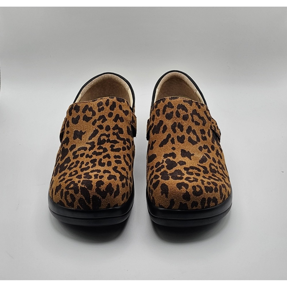 Alegria Kara Leopard Print Suede Leather Slip On EU 40 US 9.5-10 Brown Comfort - Picture 6 of 10